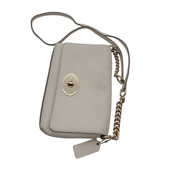 VTG Coach Cream Flap Twist Lock Purse - Picture 8 of 16